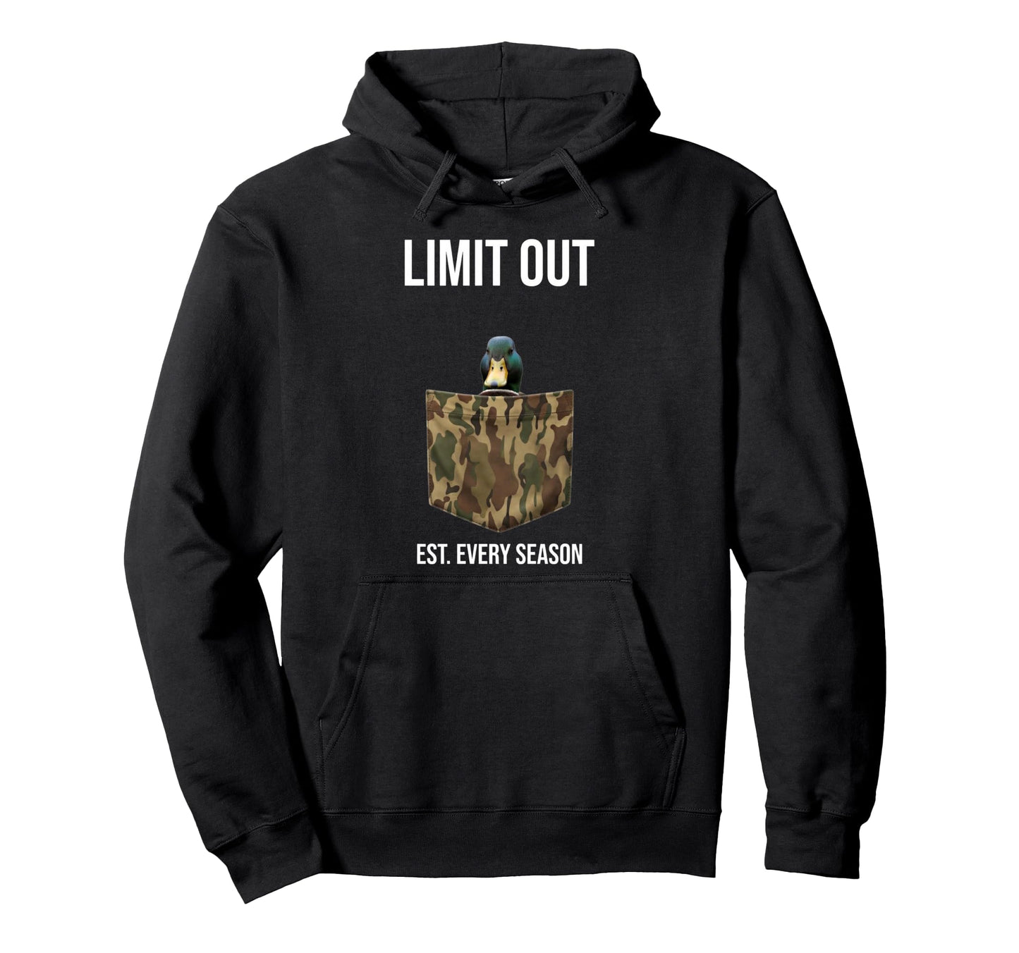 Duck Hunting Gifts Mallard Camo Pocket Limit Hoodie - Unique Graphic Unisex - T-Shirt, Sweatshirt, Hoodie