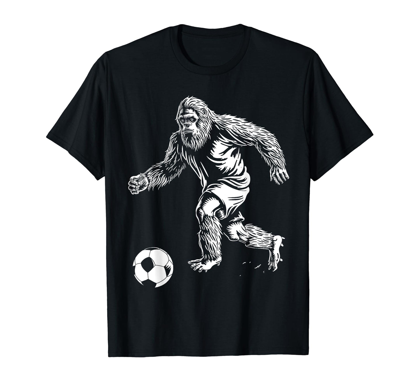 Bigfoot Playing Soccer Player Funny T-Shirt - Trendy Graphic for Adults - T-Shirt, Sweatshirt, Hoodie