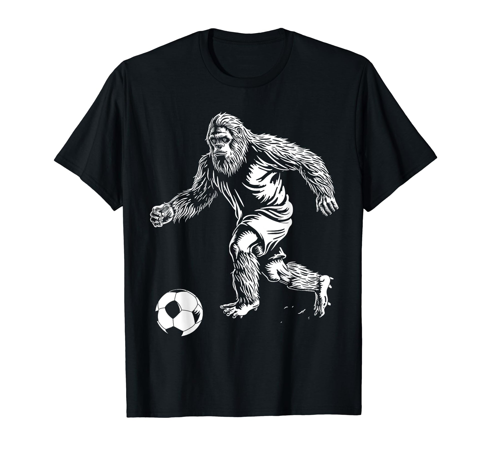 Bigfoot Playing Soccer Player Funny T-Shirt - Trendy Graphic for Adults - T-Shirt, Sweatshirt, Hoodie