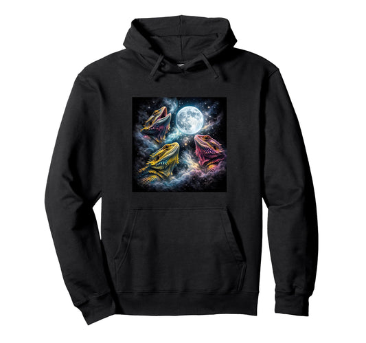 Bearded Dragon Mom Dad Funny 3 Howling Hoodie - Minimalist Print Men Women - T-Shirt, Sweatshirt, Hoodie