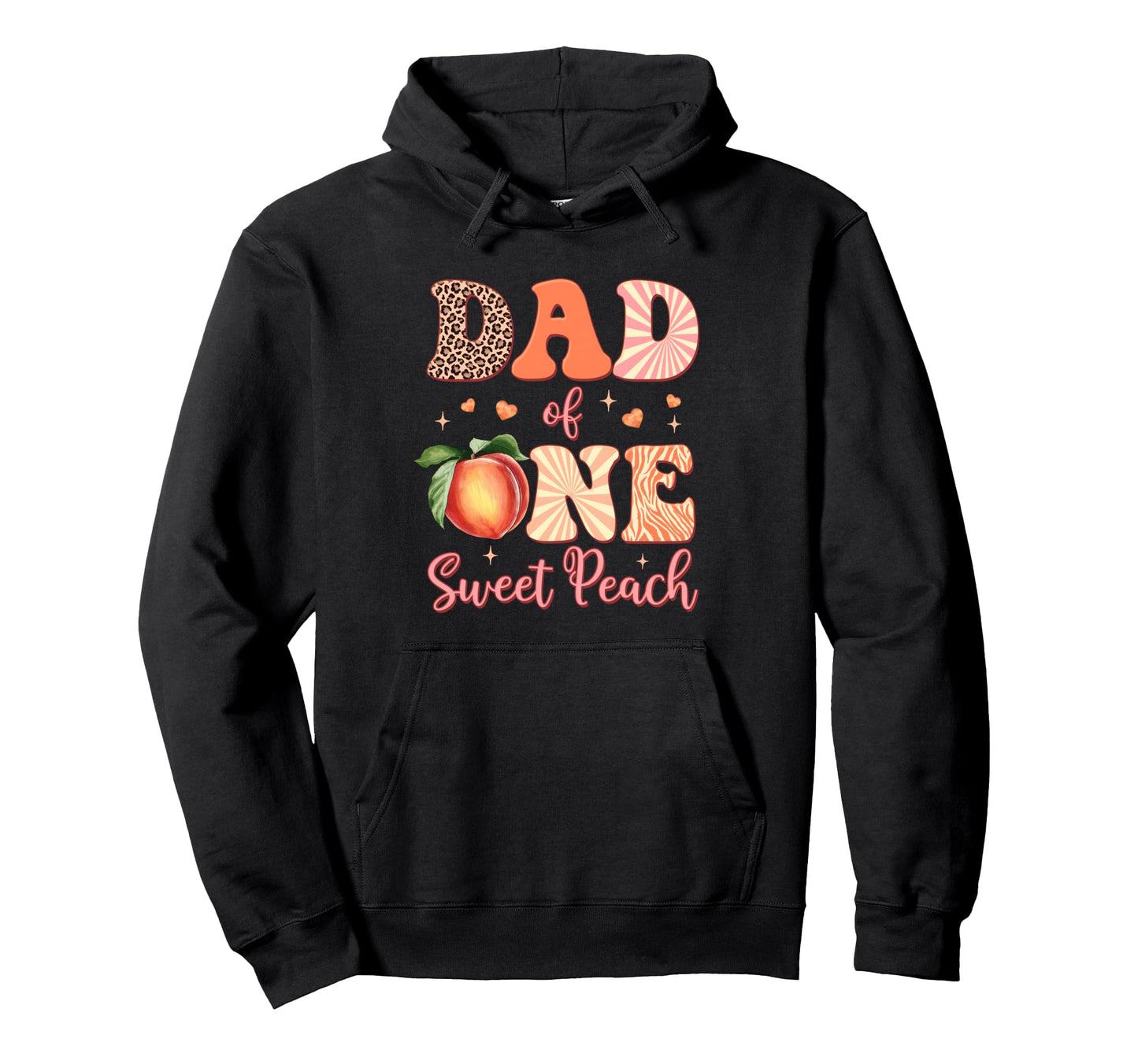 Dad One Sweet Peach First Birthday Peach Hoodie - Minimalist Print Unisex - T-Shirt, Sweatshirt, Hoodie