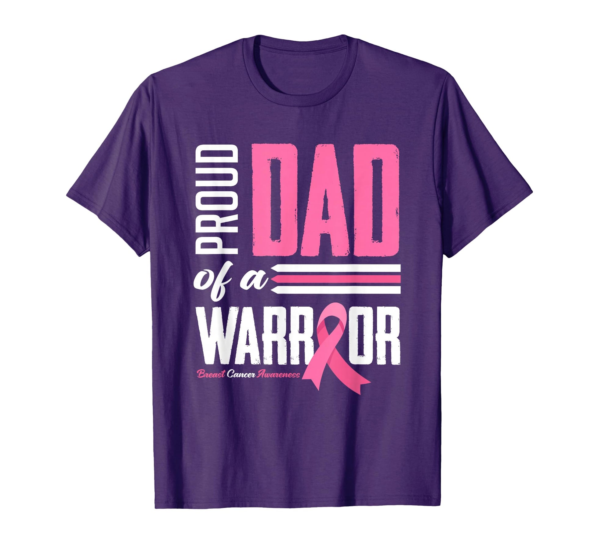Proud Dad Warrior Daughter Breast Cancer T-Shirt - Custom Art Print Unisex - T-Shirt, Sweatshirt, Hoodie