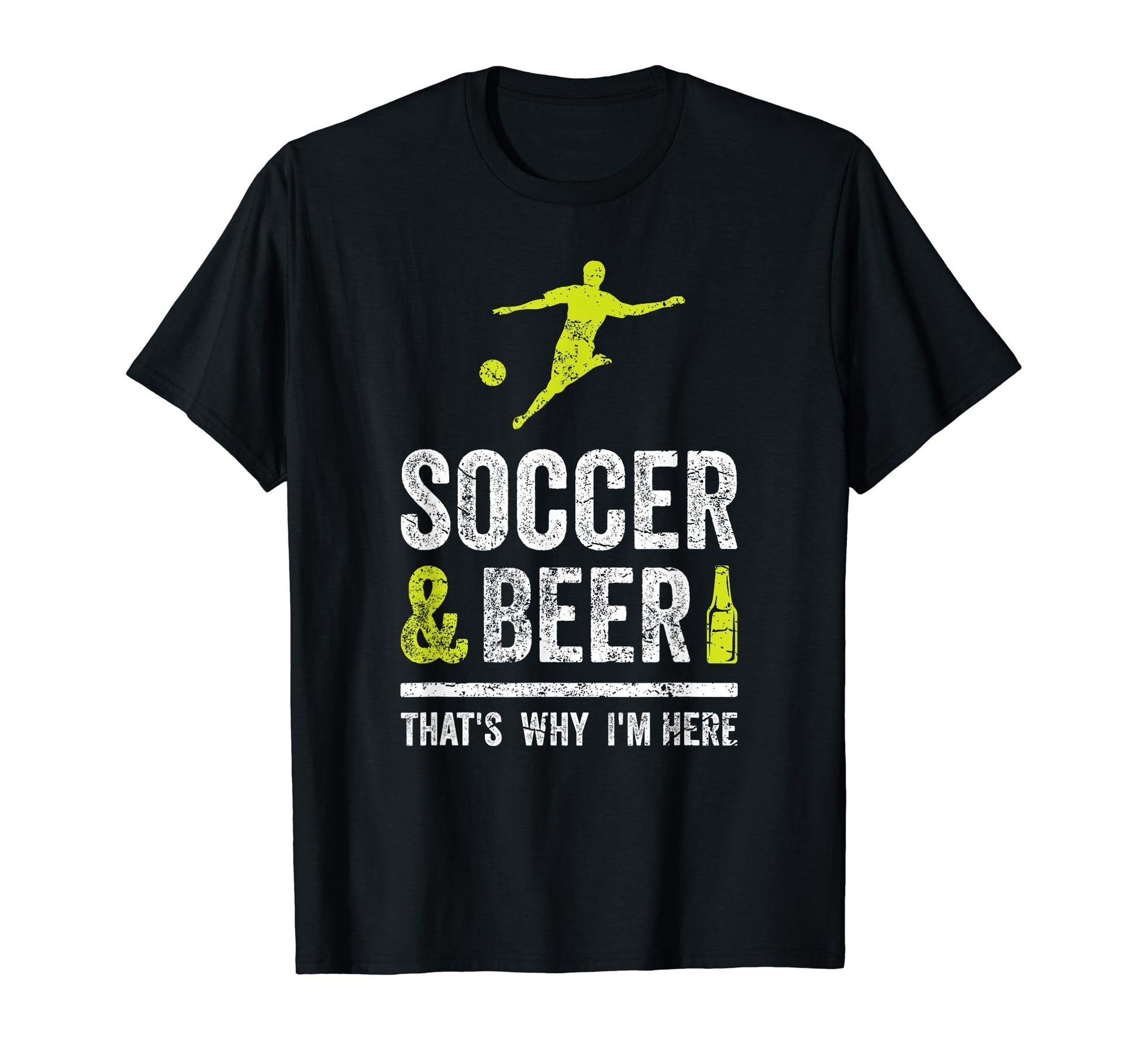 Soccer Beer Football Distressed T-Shirt - Novelty Apparel Men Women - T-Shirt, Sweatshirt, Hoodie