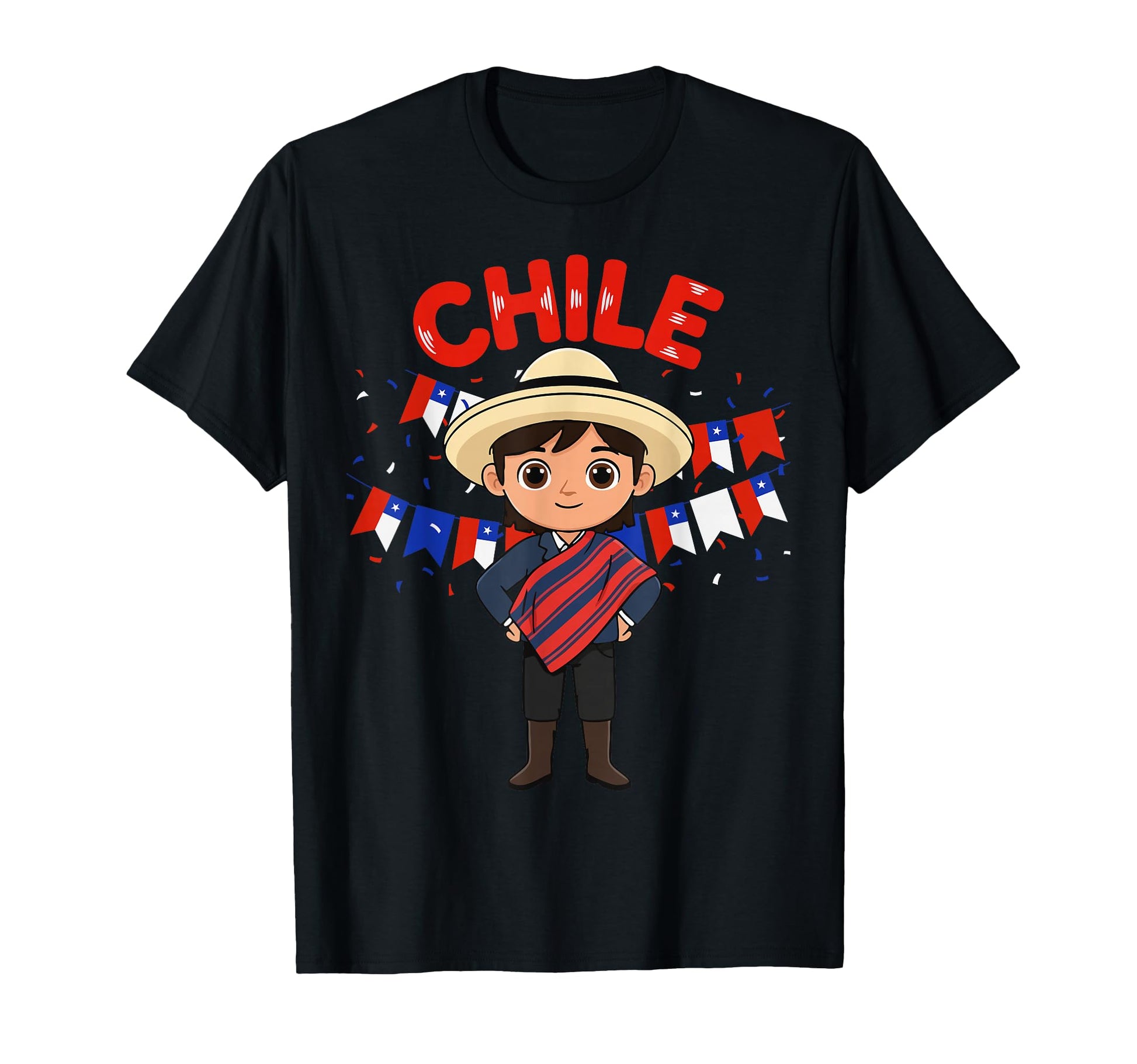 Chile Chilean Traditional Outfit Wear Flag T-Shirt - Graphic Print Unisex - T-Shirt, Sweatshirt, Hoodie