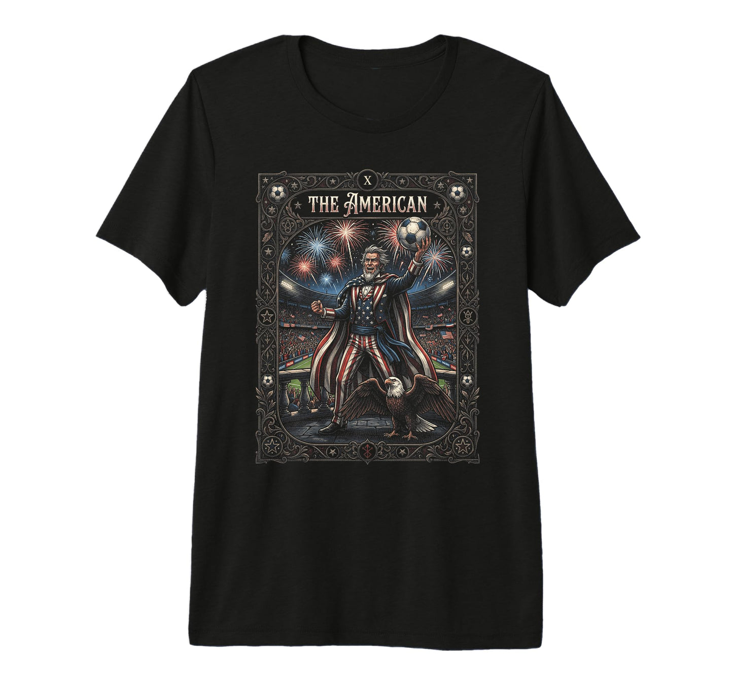 American Uncle Sam Soccer Eagle Tri Blend T-Shirt - Unique Graphic Unisex - T-Shirt, Sweatshirt, Hoodie