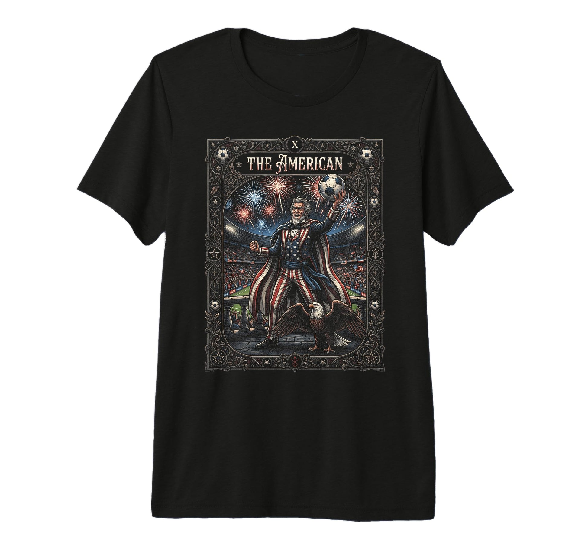 American Uncle Sam Soccer Eagle Tri Blend T-Shirt - Unique Graphic Unisex - T-Shirt, Sweatshirt, Hoodie