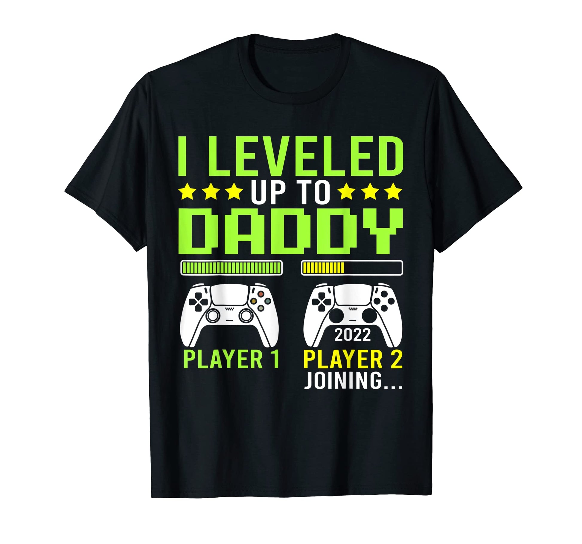 Mens I Leveled Up To Daddy Gamer T-Shirt - Trendy Graphic for Adults - T-Shirt, Sweatshirt, Hoodie