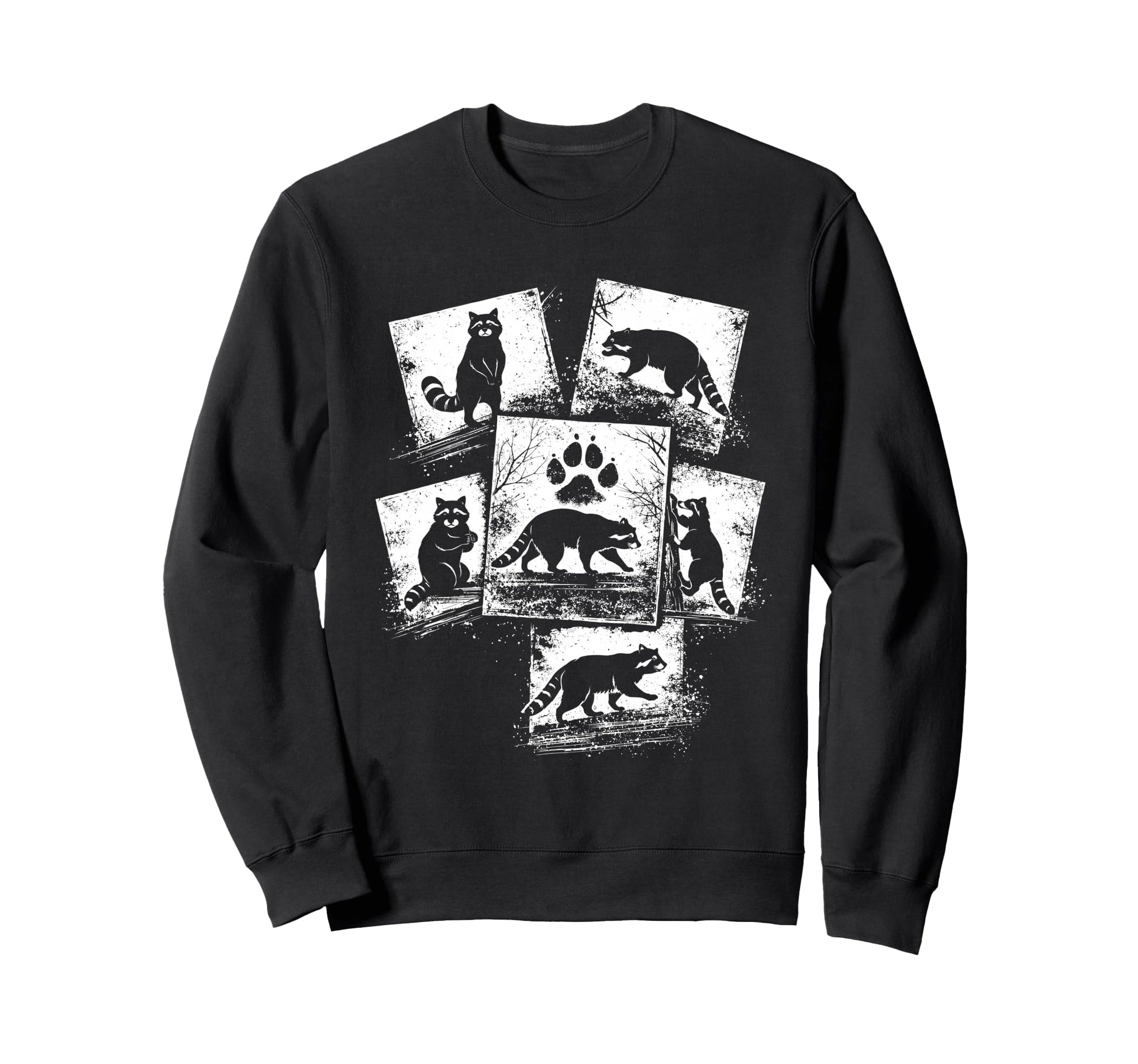 Raccoon Collage Trash Panda Animal Sweatshirt - Unique Graphic Unisex - T-Shirt, Sweatshirt, Hoodie