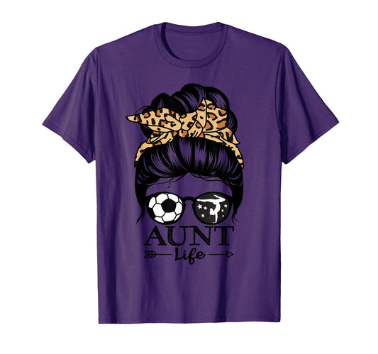 Aunt Life Messy Bun Hair Funny T-Shirt - Fun Novelty Design Men Women - T-Shirt, Sweatshirt, Hoodie