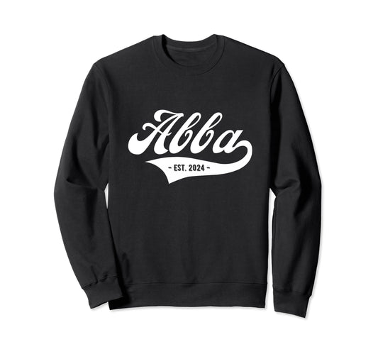 Abba Est 2024 Hebrew New Dad Sweatshirt - Minimalist Print for Adults - T-Shirt, Sweatshirt, Hoodie