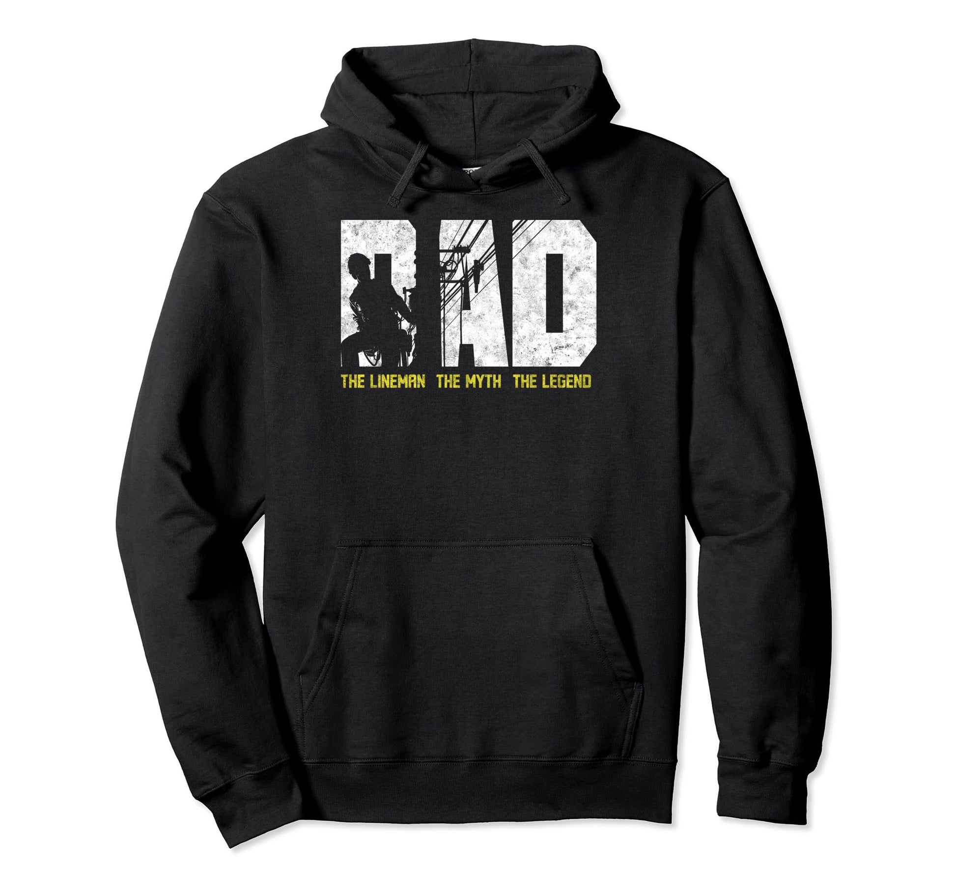 Dad Lineman Myth Legend Fathers Day Hoodie - Casual Everyday Wear Men Women - T-Shirt, Sweatshirt, Hoodie