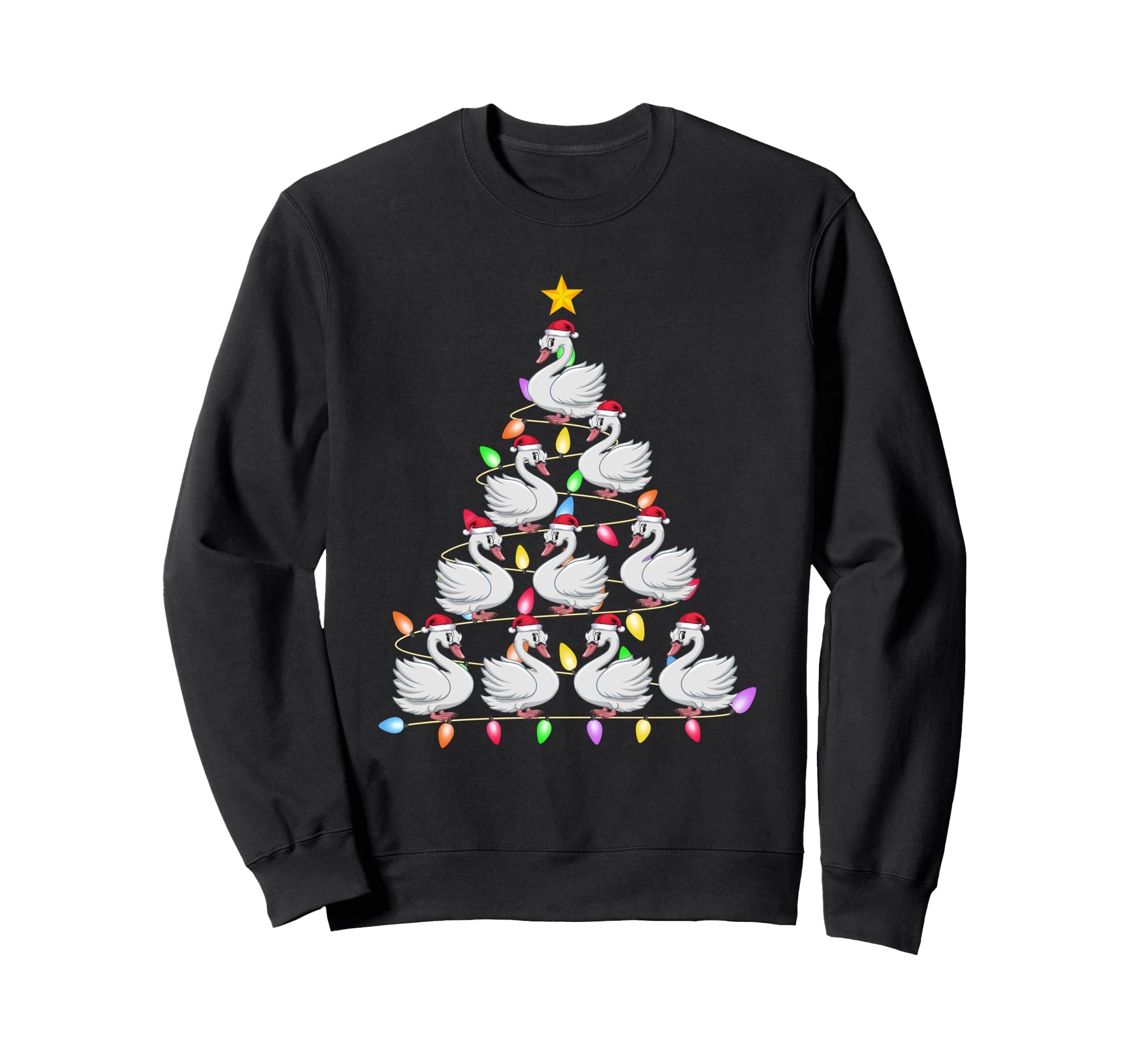 Tree Lights Santa Swans Pjs Sweatshirt - Streetwear Style Men Women - T-Shirt, Sweatshirt, Hoodie