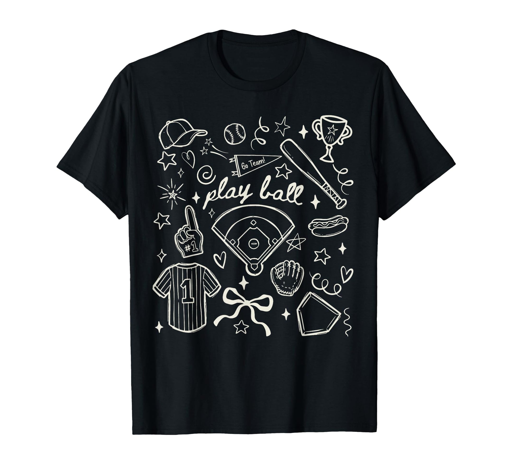 Baseball Mom Play Ball Team Game T-Shirt - Aesthetic Graphic for Adults - T-Shirt, Sweatshirt, Hoodie