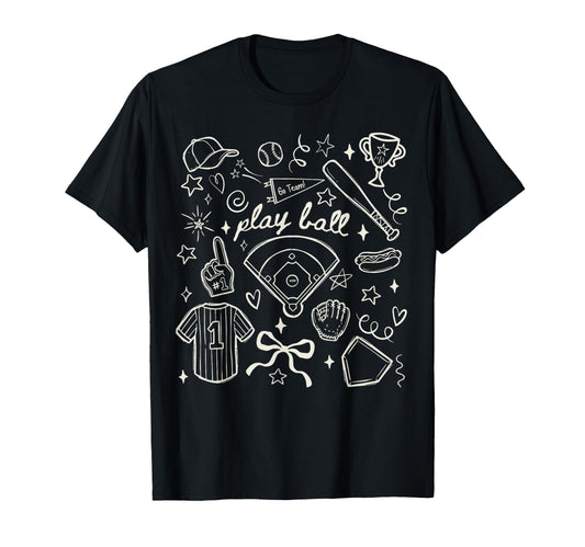 Baseball Mom Play Ball Team Game T-Shirt - Aesthetic Graphic for Adults - T-Shirt, Sweatshirt, Hoodie