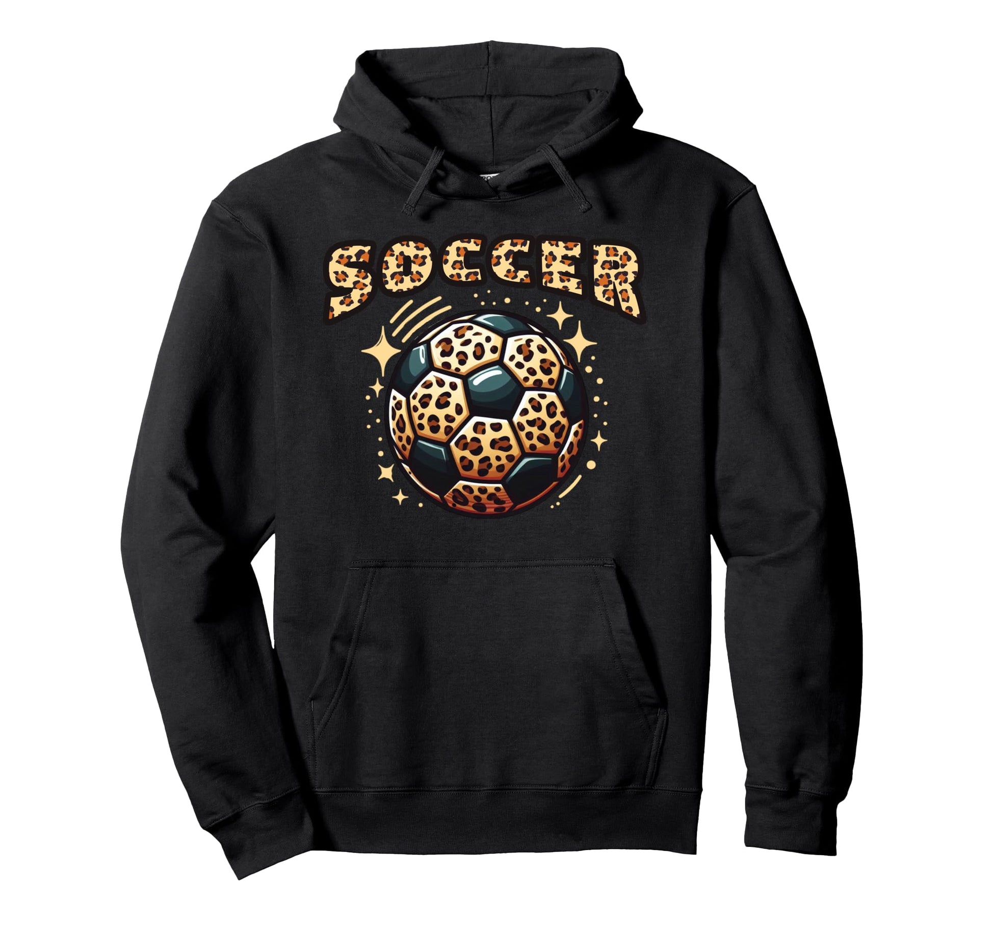 Soccer Ball Leopard Hoodie - Fun Novelty Design for Adults - T-Shirt, Sweatshirt, Hoodie