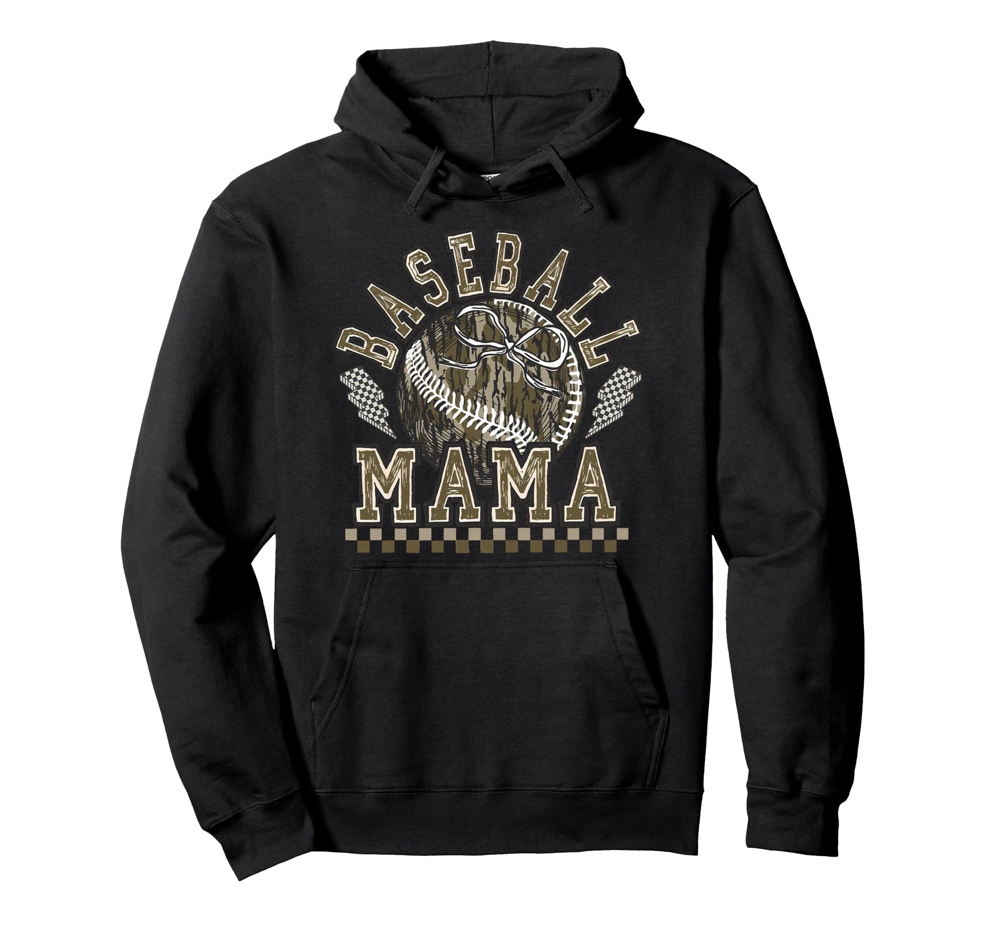 Baseball Camo Mama Game Day Tis Hoodie - Casual Everyday Wear Unisex - T-Shirt, Sweatshirt, Hoodie