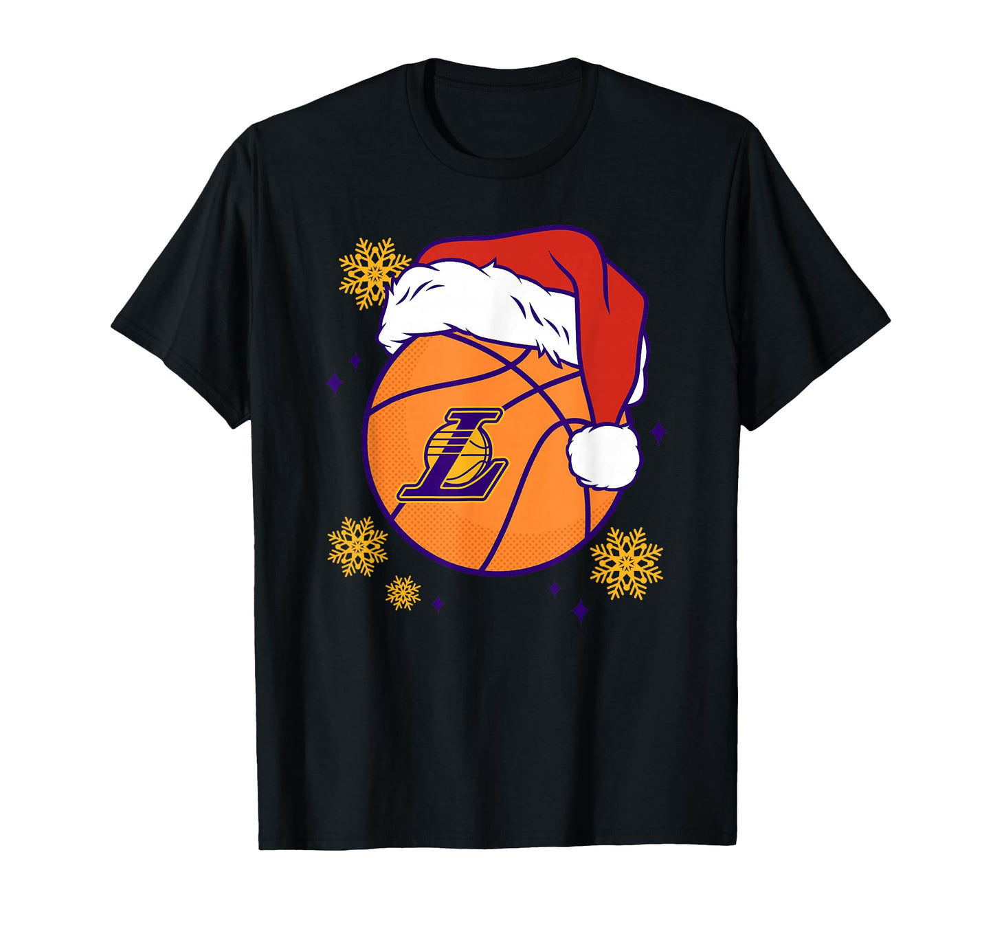 Nba Los Angeles Lakers Santa Hat Ball T-Shirt - Trendy Graphic Unisex - T-Shirt, Sweatshirt, Hoodie