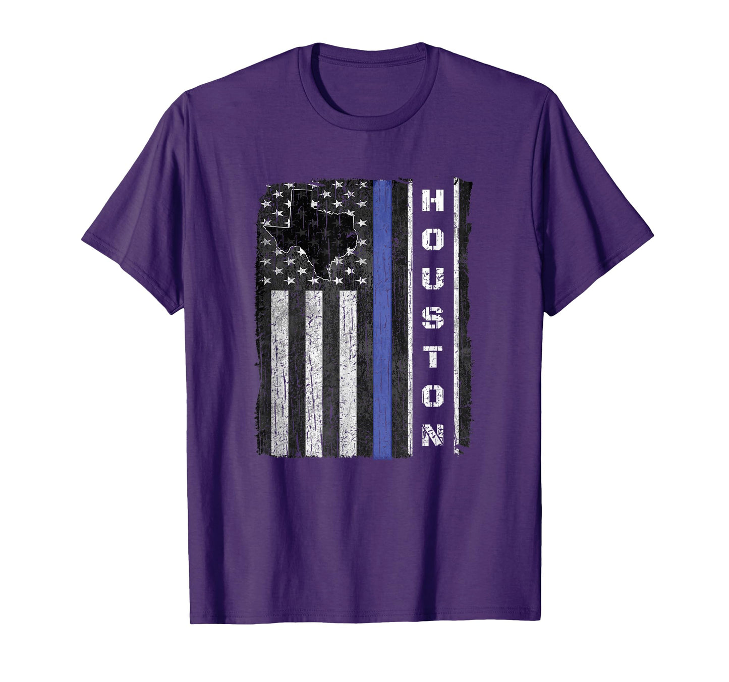 Houston Texas Thin Blue Line Police Week T-Shirt - Novelty Apparel Unisex - T-Shirt, Sweatshirt, Hoodie