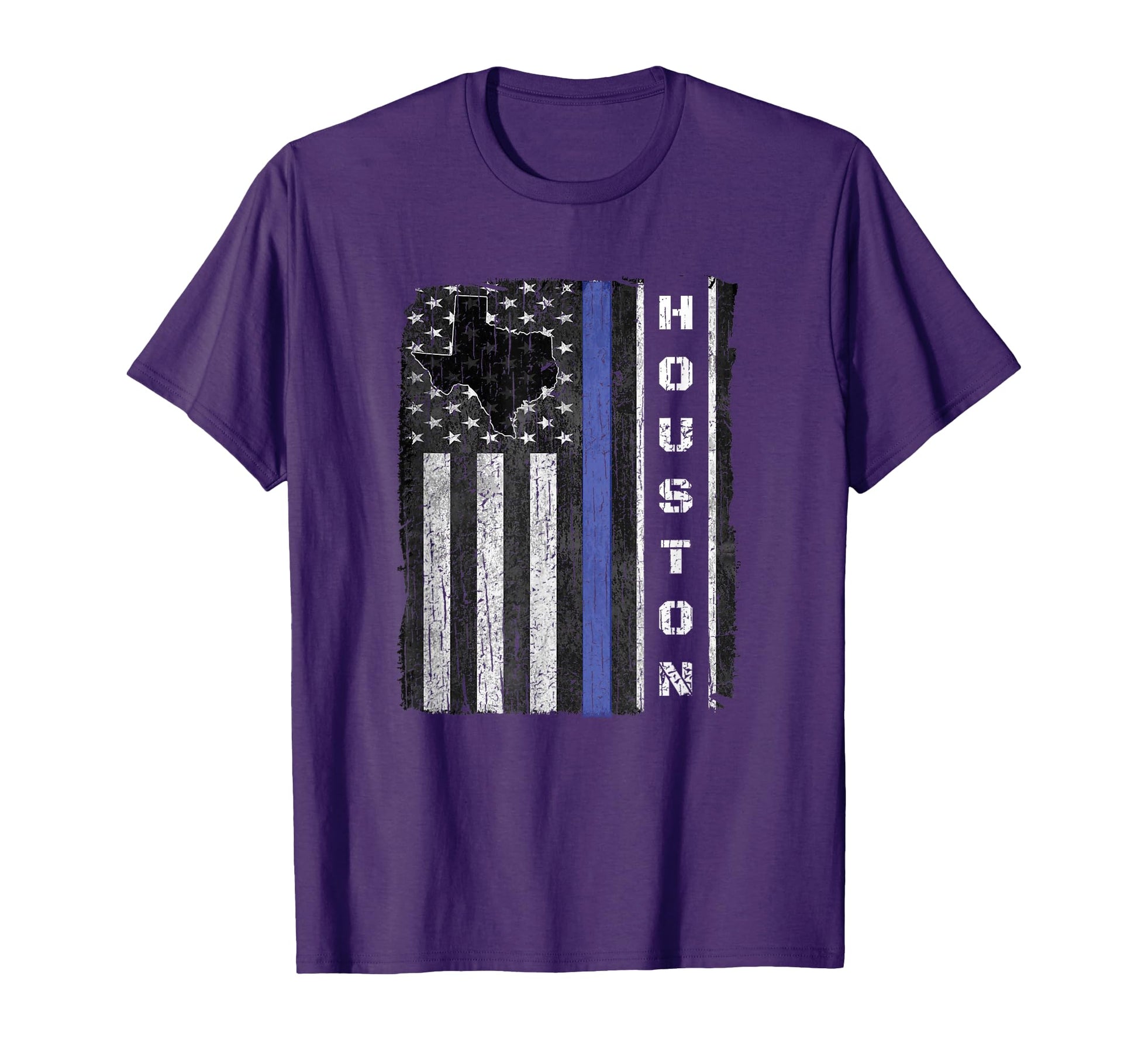 Houston Texas Thin Blue Line Police Week T-Shirt - Novelty Apparel Unisex - T-Shirt, Sweatshirt, Hoodie