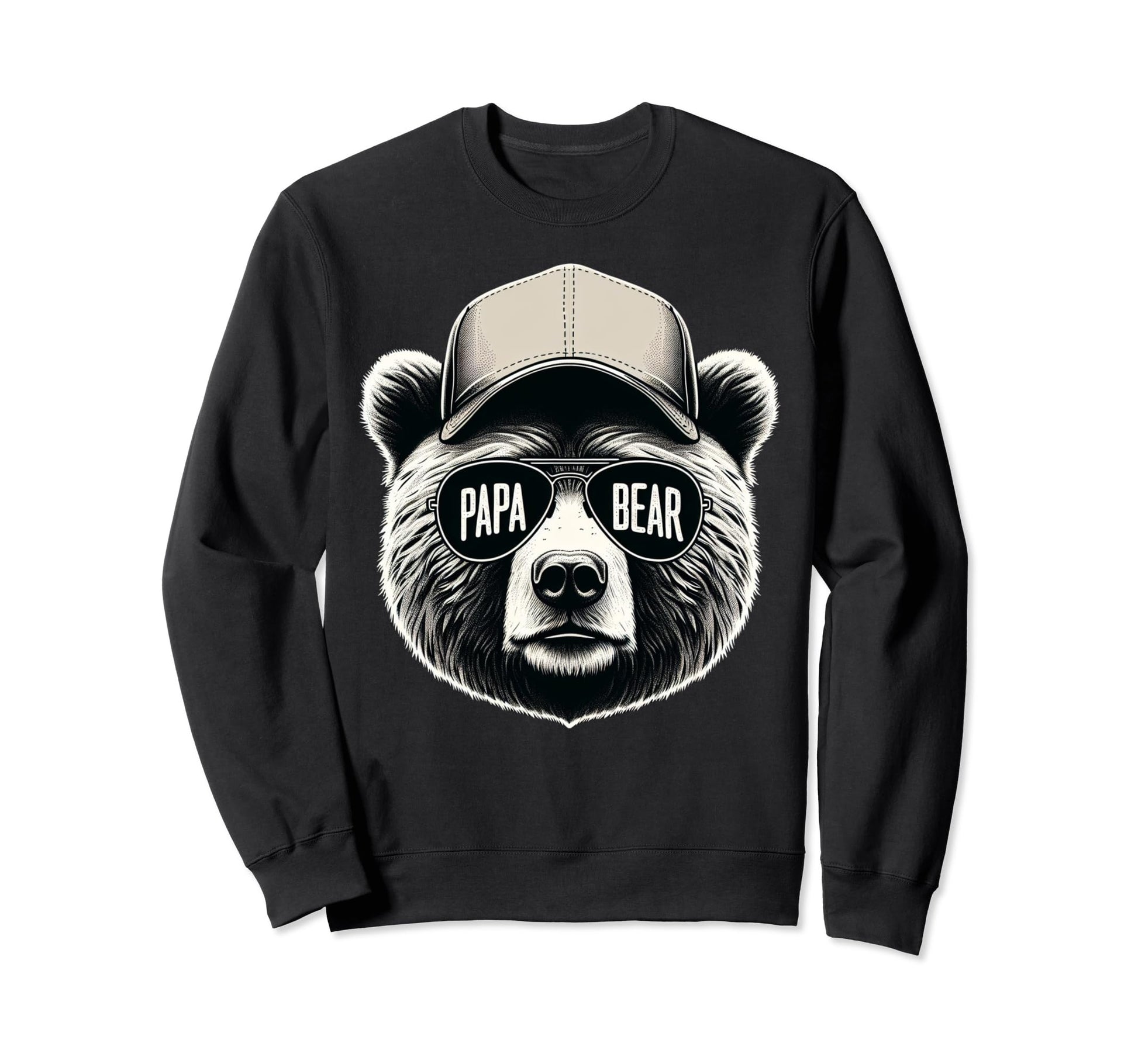 Papa Father Dad Bear Husband Sweatshirt - Custom Art Print for Adults - T-Shirt, Sweatshirt, Hoodie