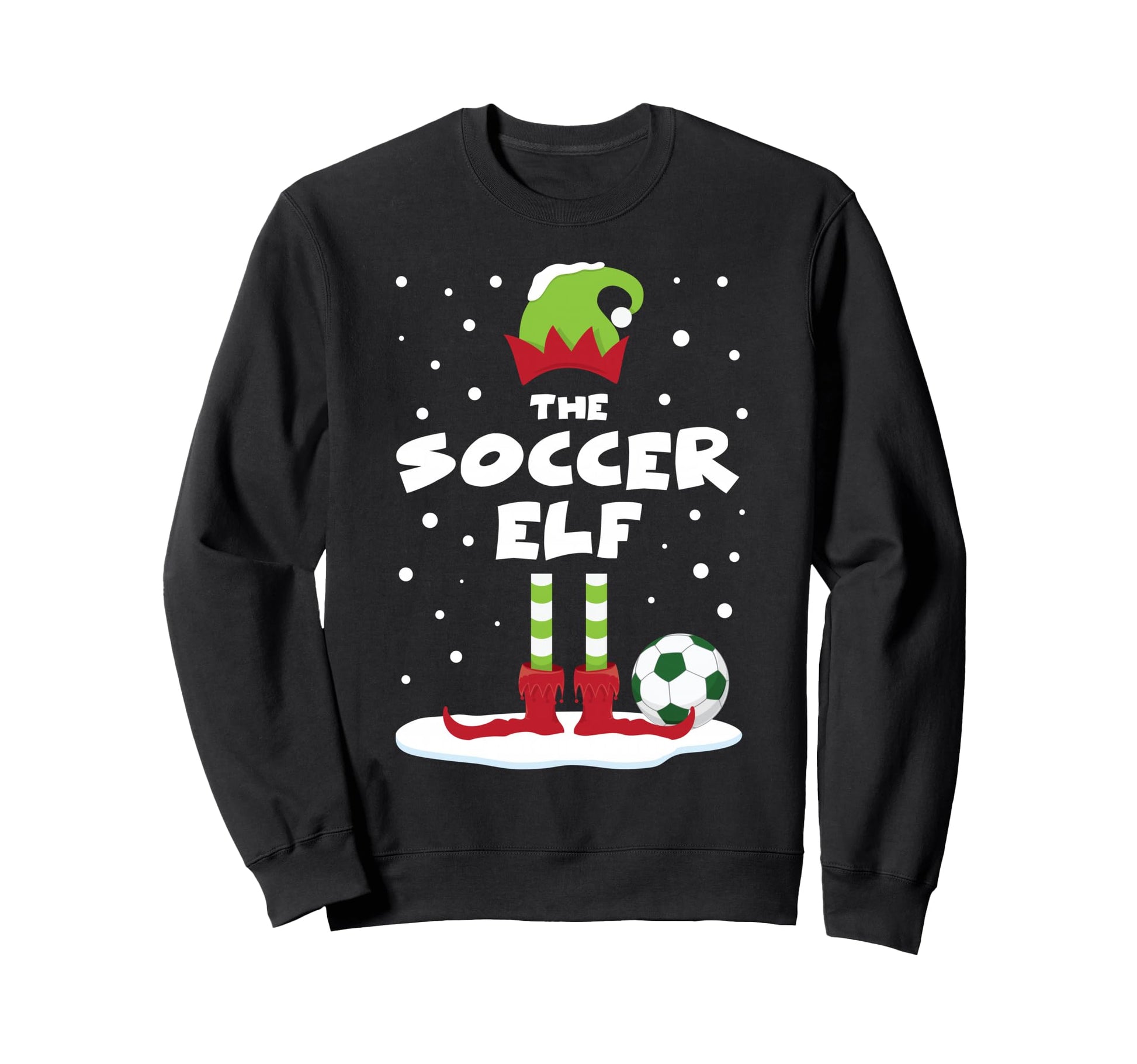 Snowy Soccer Elf Matching Sweatshirt - Casual Everyday Wear Men Women - T-Shirt, Sweatshirt, Hoodie
