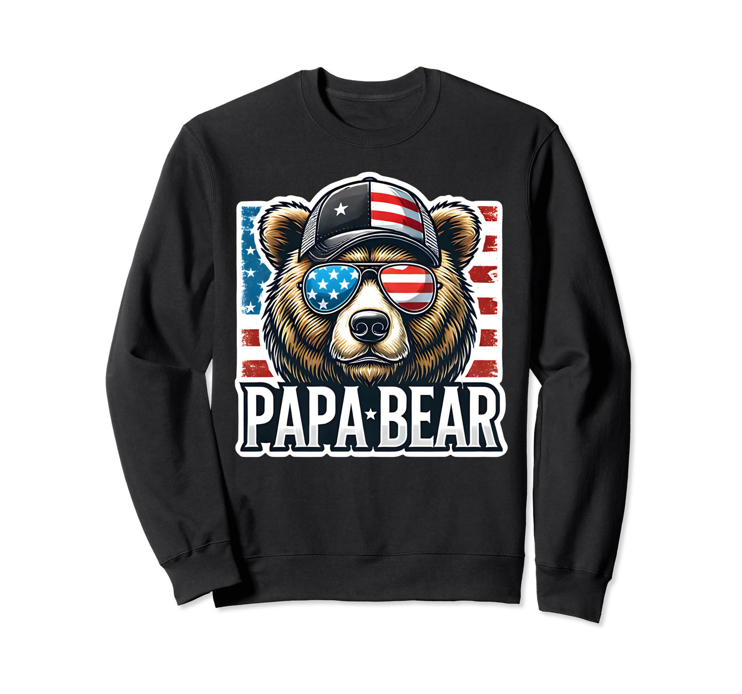 Papa Bear Funny Fathers Day Usa Sweatshirt - Graphic Print for Adults - T-Shirt, Sweatshirt, Hoodie