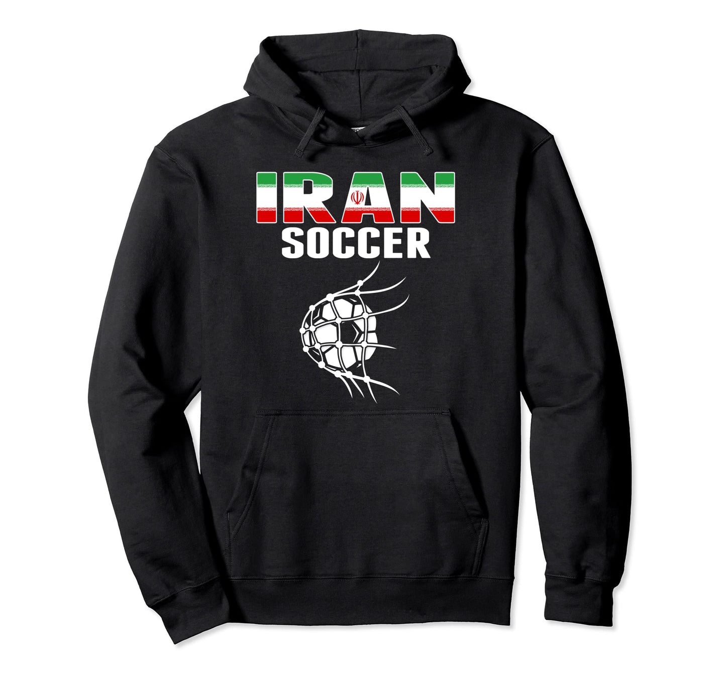 Iran Soccer Ball Net Goal Iranian Hoodie - Fun Novelty Design Men Women - T-Shirt, Sweatshirt, Hoodie