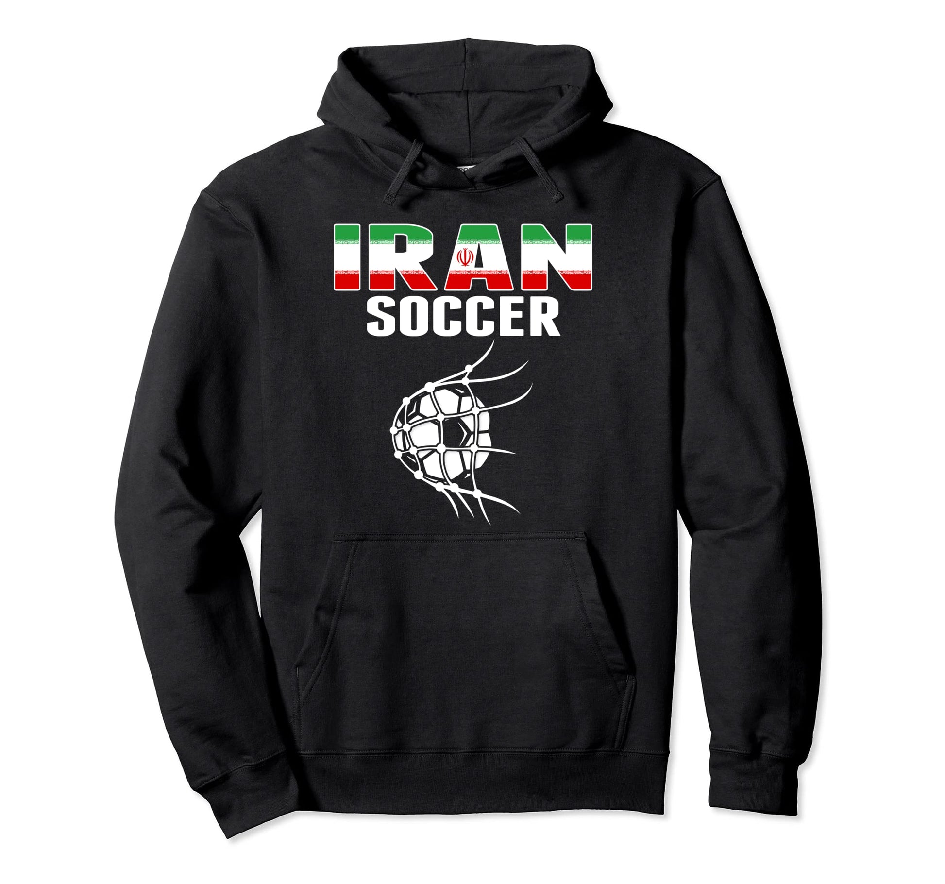 Iran Soccer Ball Net Goal Iranian Hoodie - Fun Novelty Design Men Women - T-Shirt, Sweatshirt, Hoodie