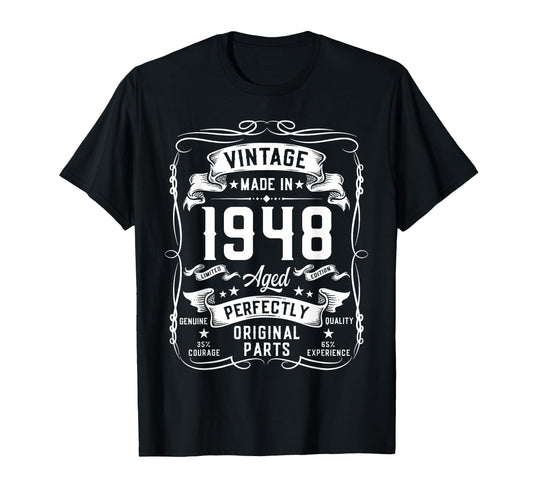 1948 77Yr 77Th Birthday Gifts 77 T-Shirt - Aesthetic Graphic Men Women - T-Shirt, Sweatshirt, Hoodie