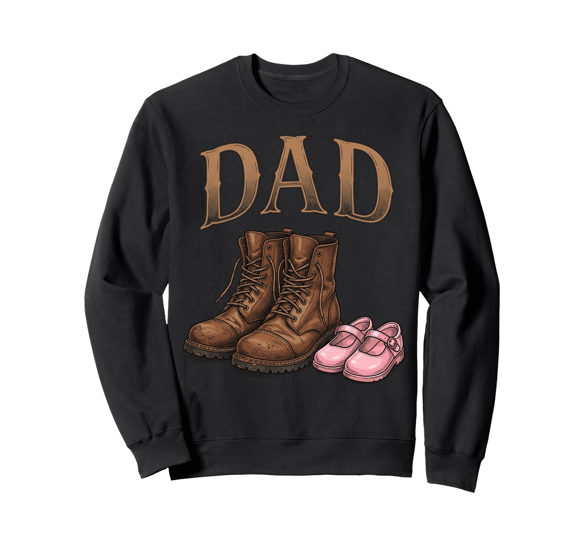 Dad Daughter Boots Father Sweatshirt - Casual Everyday Wear Men Women - T-Shirt, Sweatshirt, Hoodie