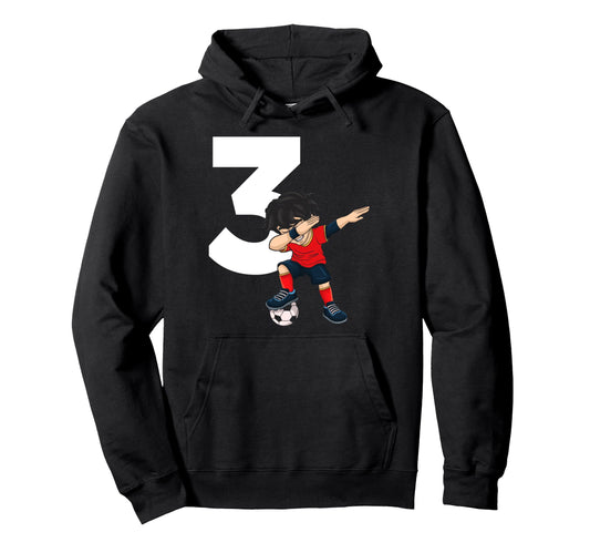 3 Soccer Birthday Gift Soccer Fan Hoodie - Casual Everyday Wear Men Women - T-Shirt, Sweatshirt, Hoodie