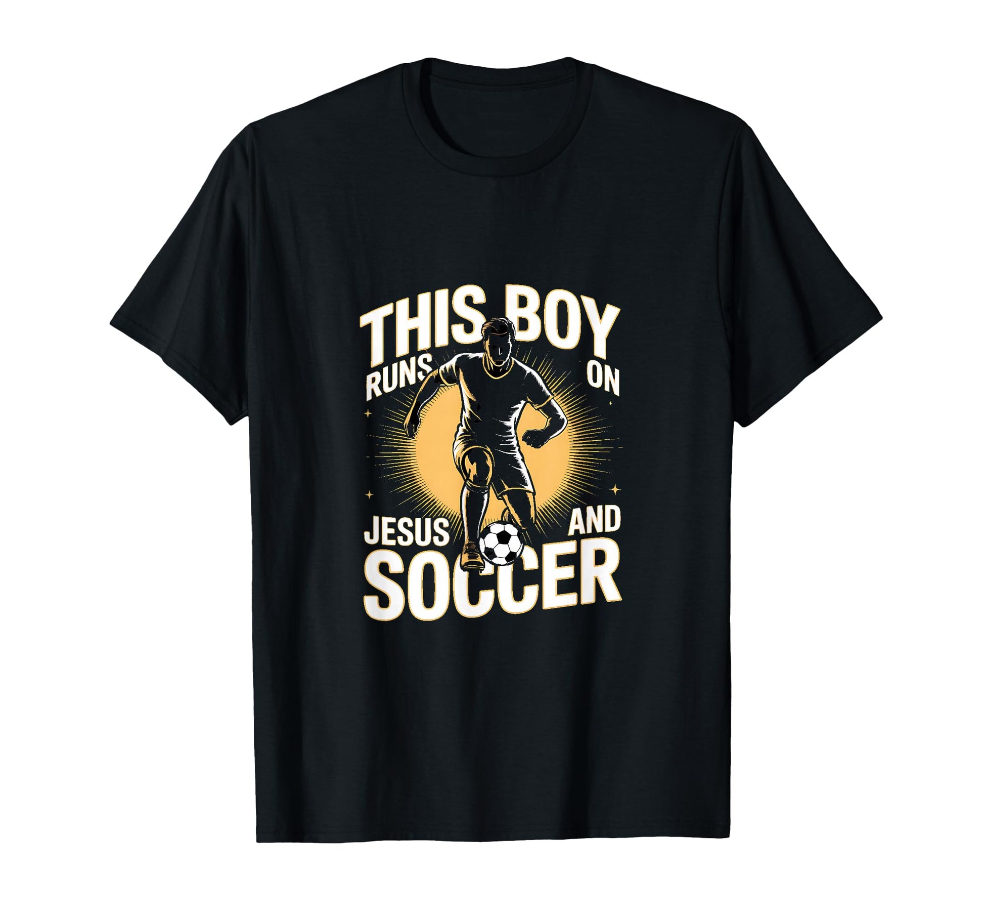 This Runs Jesus And Soccer Christian T-Shirt - Casual Everyday Wear Unisex - T-Shirt, Sweatshirt, Hoodie