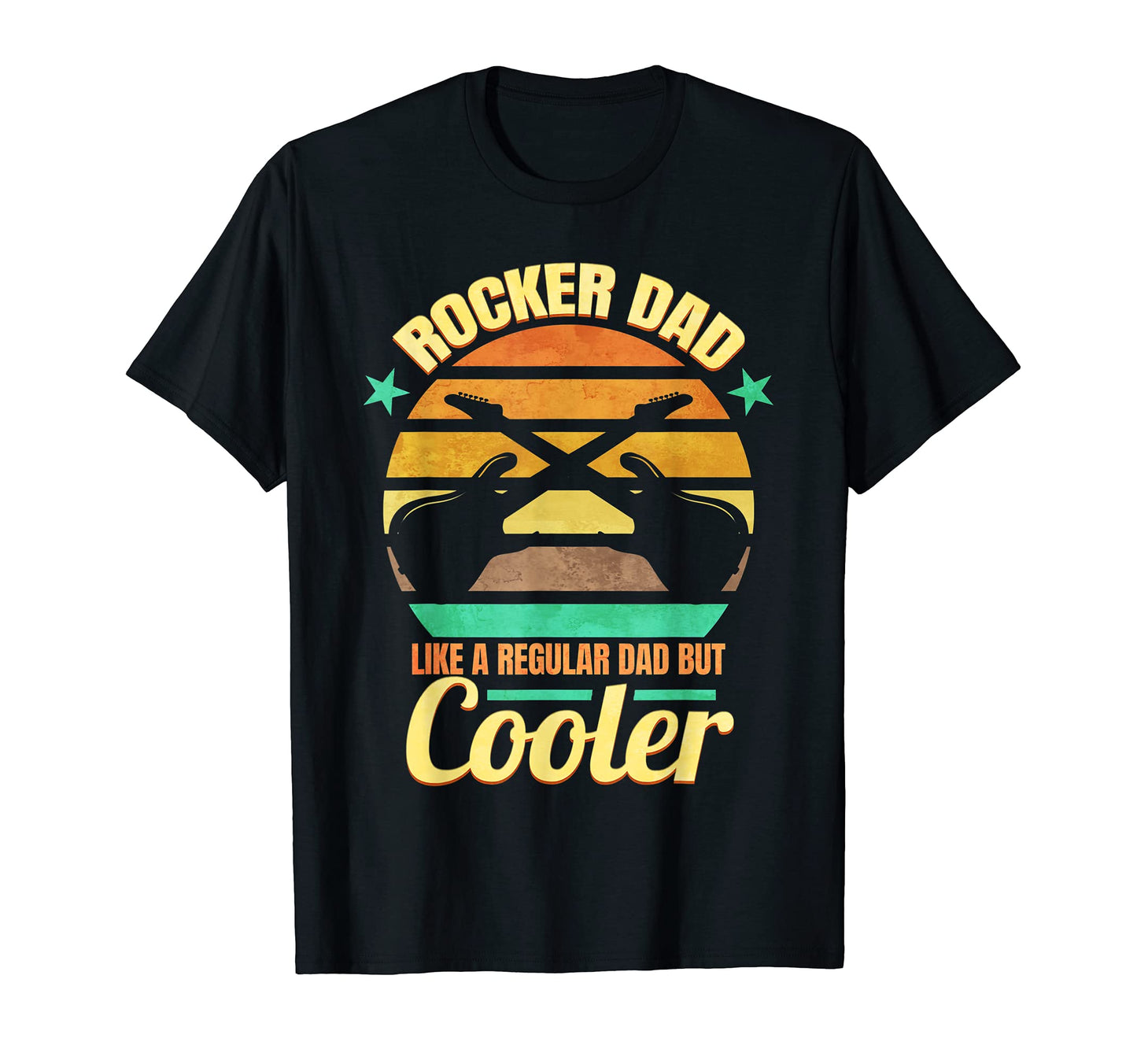 Mens Rocker Dad Musician Guitars Fathers T-Shirt - Minimalist Print Unisex - T-Shirt, Sweatshirt, Hoodie