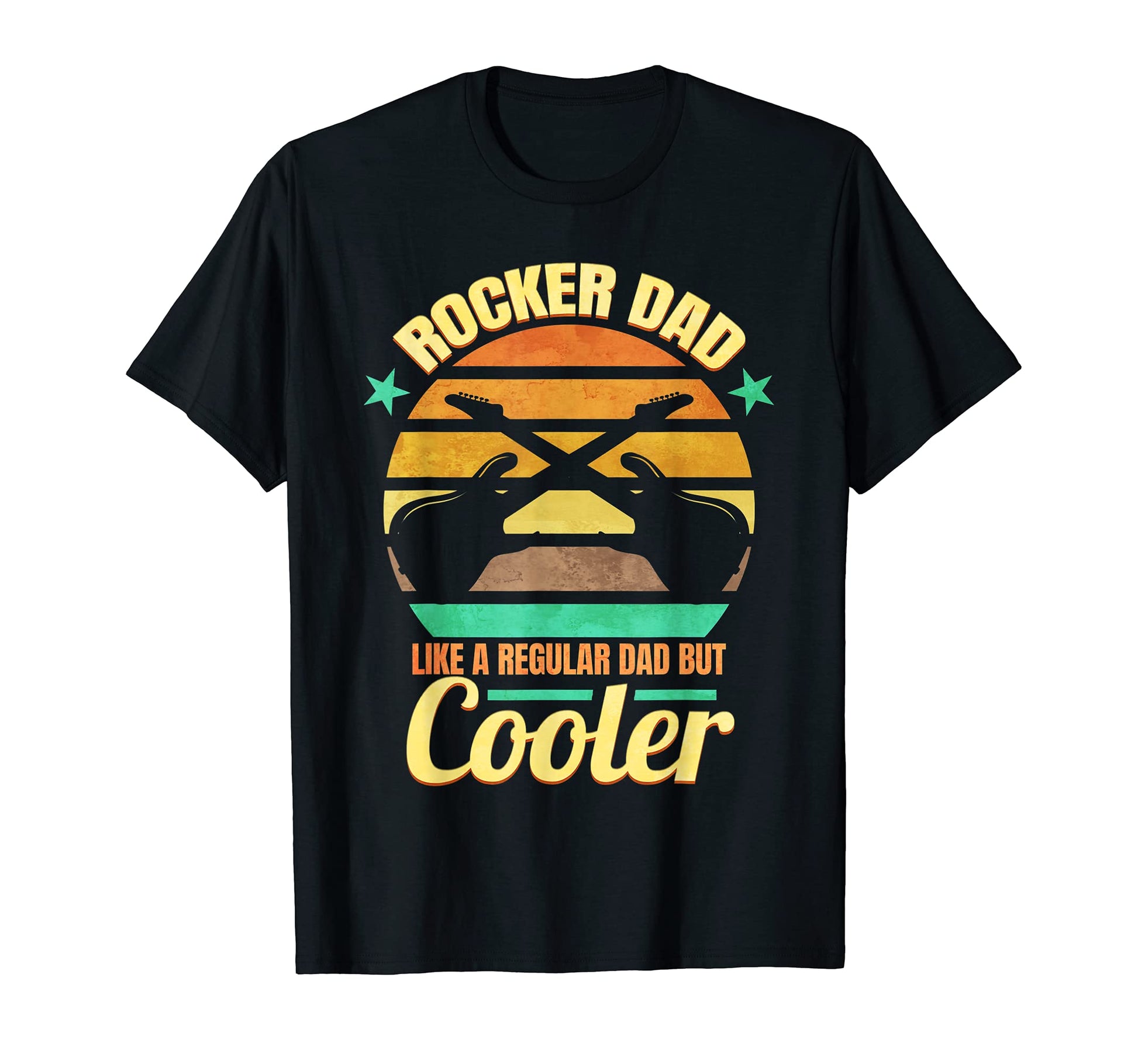 Mens Rocker Dad Musician Guitars Fathers T-Shirt - Minimalist Print Unisex - T-Shirt, Sweatshirt, Hoodie