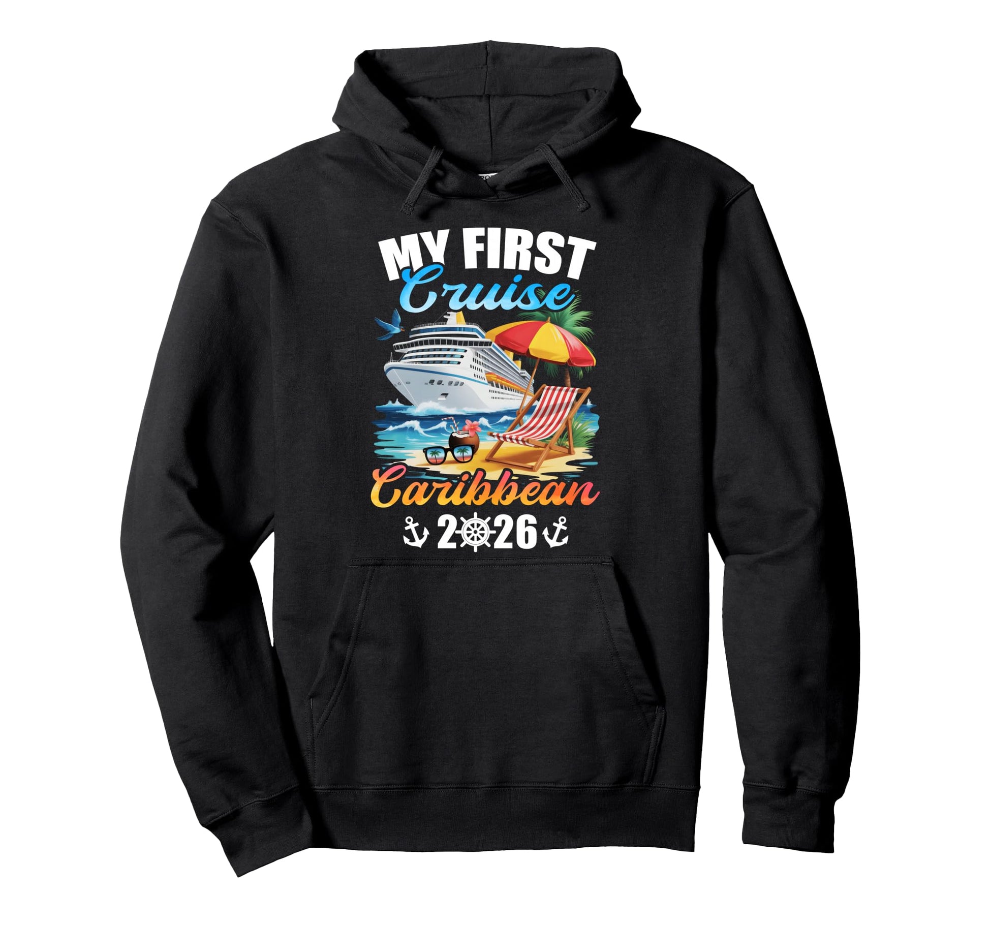 My First Cruise Caribbean 2026 Family Hoodie - Custom Art Print Men Women - T-Shirt, Sweatshirt, Hoodie