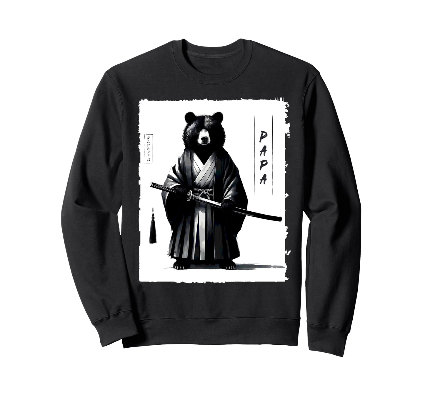 Papa Bear Samurai Ninja Japanese Sweatshirt - Graphic Print Men Women - T-Shirt, Sweatshirt, Hoodie