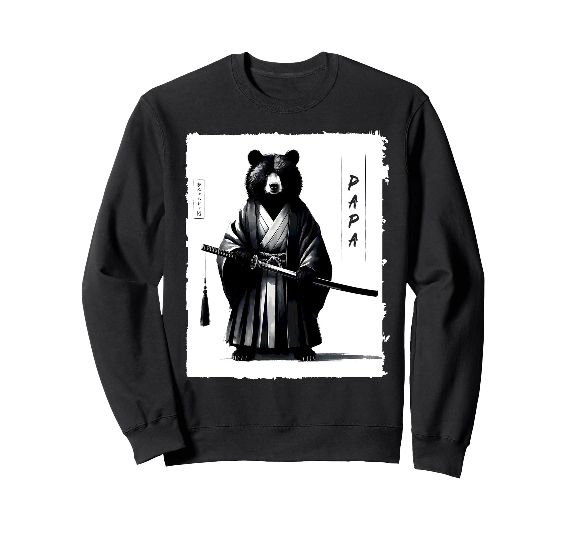 Papa Bear Samurai Ninja Japanese Sweatshirt - Graphic Print Men Women - T-Shirt, Sweatshirt, Hoodie