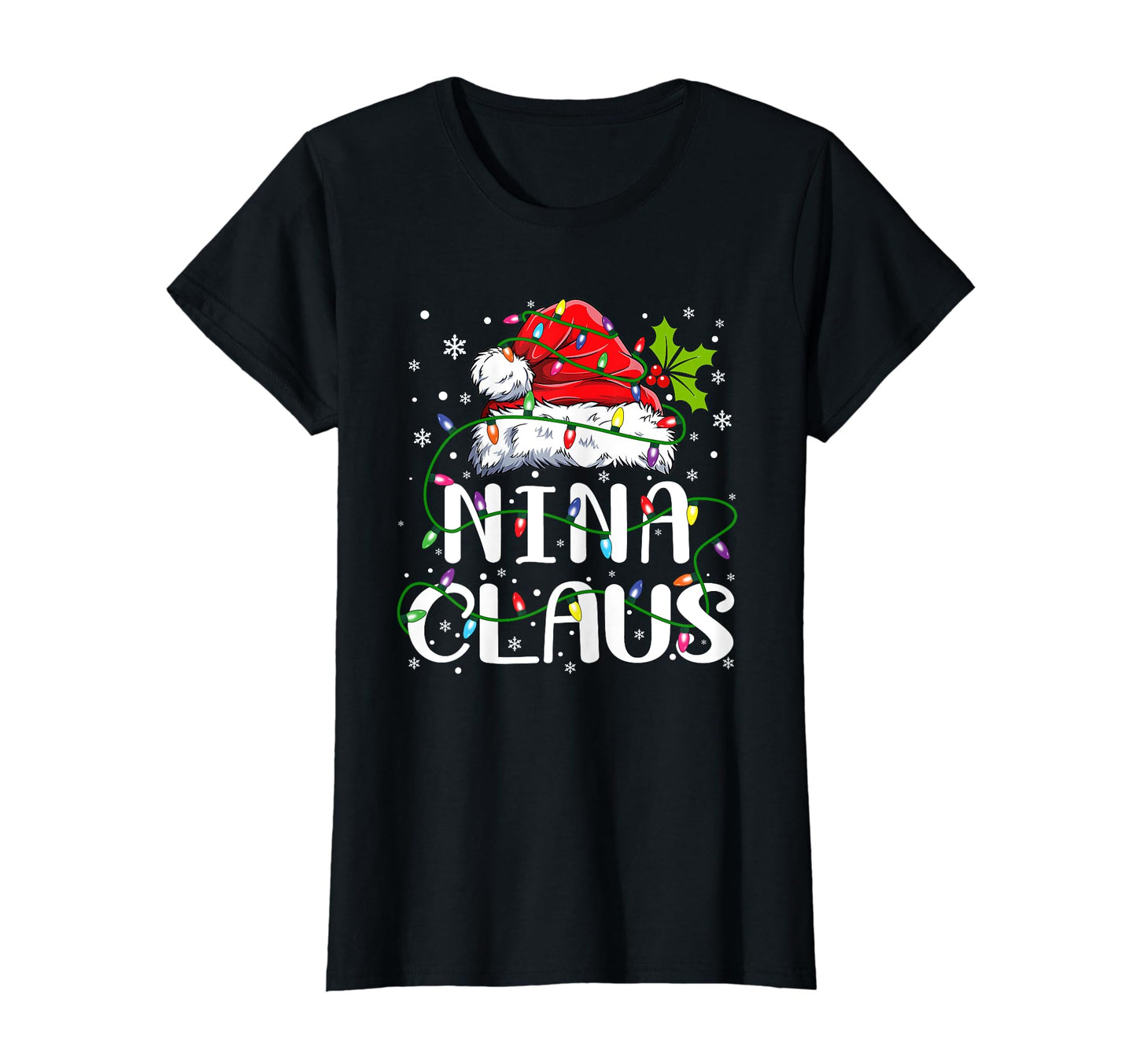 Nina Claus Santa Hat Matching Family T-Shirt - Fun Novelty Design Unisex - T-Shirt, Sweatshirt, Hoodie