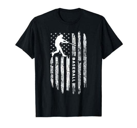 American Flag Baseball Baseball T-Shirt - Minimalist Print Unisex - T-Shirt, Sweatshirt, Hoodie