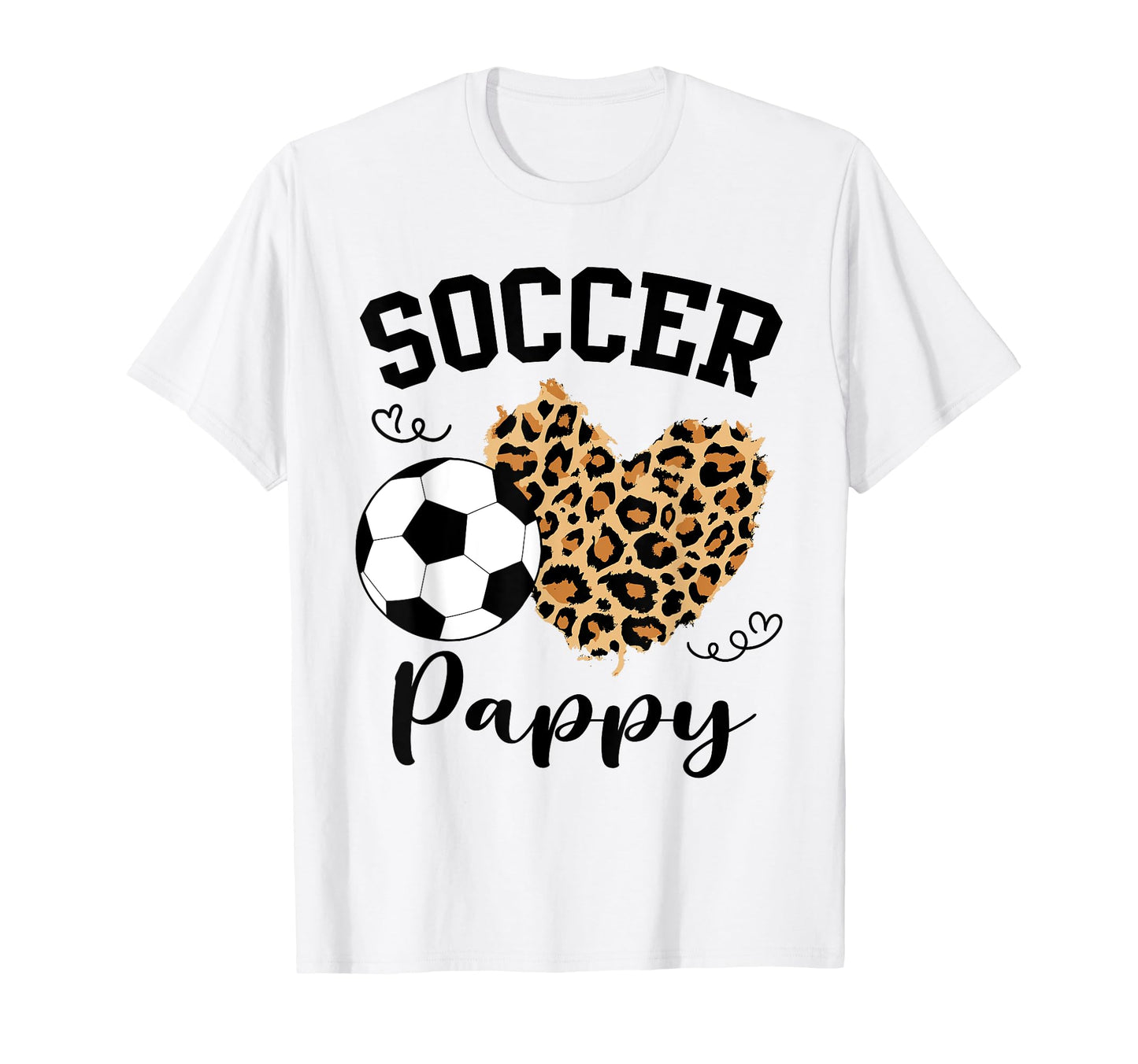 Soccer Pappy Heart Leopard Pappy Family T-Shirt - Aesthetic Graphic Unisex - T-Shirt, Sweatshirt, Hoodie