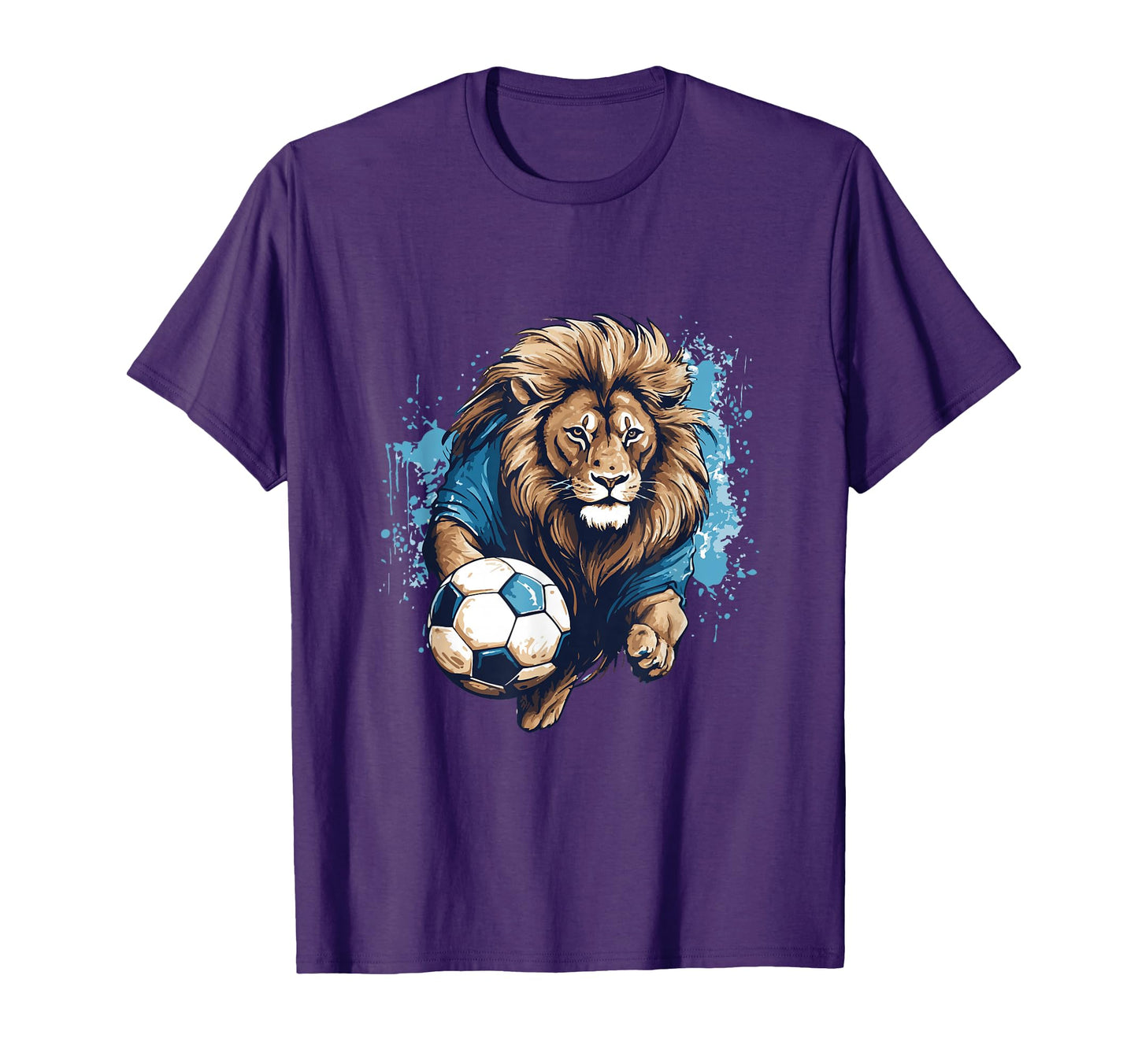 Lion Playing Soccer Funny Animal T-Shirt - Unique Graphic Unisex - T-Shirt, Sweatshirt, Hoodie