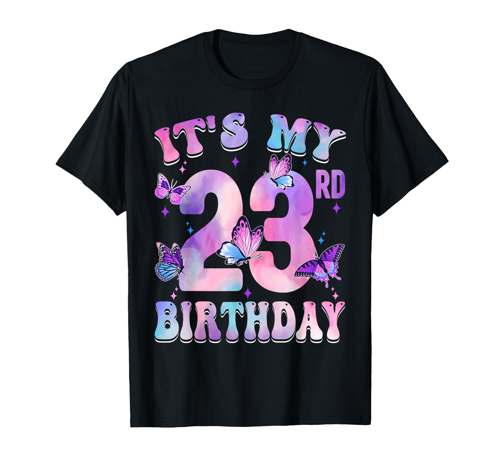 Its My 23Rd Birthday Butterfly Theme T-Shirt - Minimalist Print Men Women - T-Shirt, Sweatshirt, Hoodie