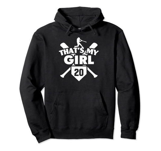 Baseball Mom Dad Thats My 20 Softball Hoodie - Minimalist Print Unisex - T-Shirt, Sweatshirt, Hoodie
