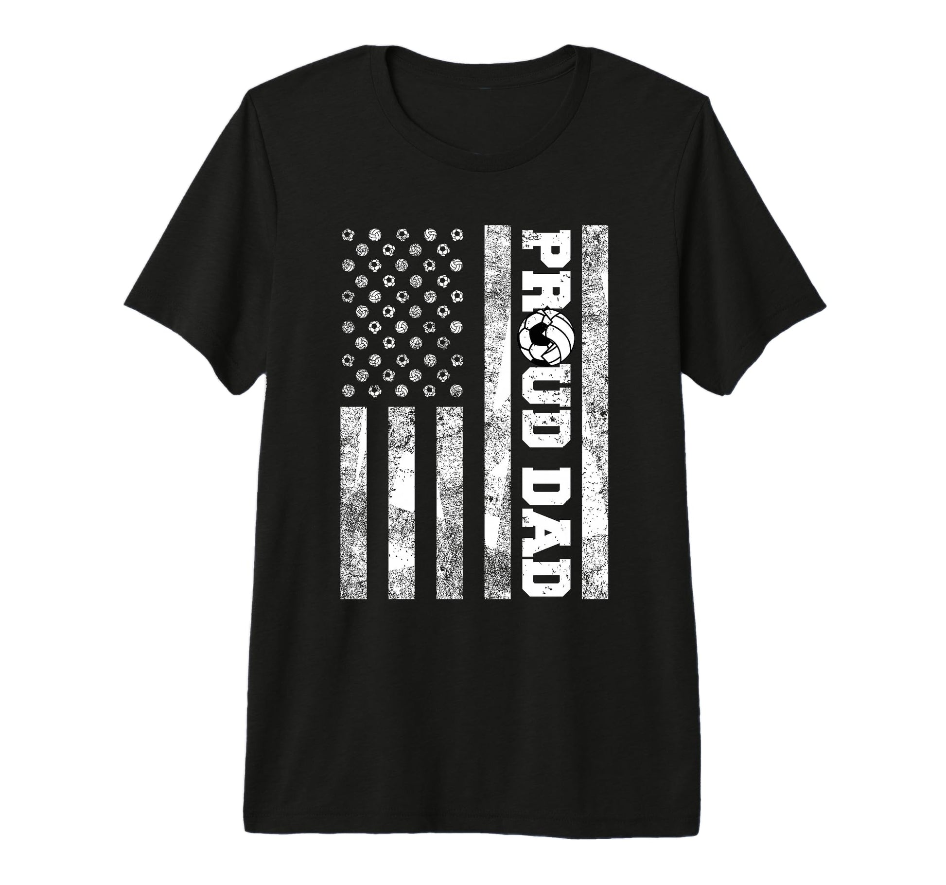 Mens Proud Dad American Flag Funny Soccer T-Shirt - Novelty Apparel Unisex - T-Shirt, Sweatshirt, Hoodie