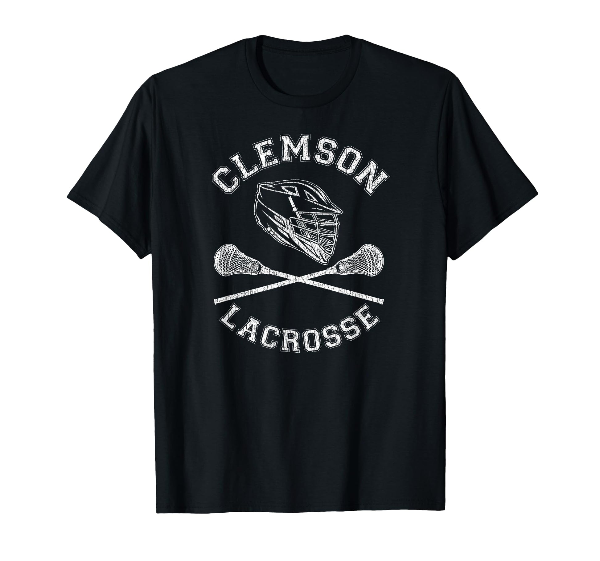 Clemson Lacrosse Distressed Lax T-Shirt - Unique Graphic for Adults - T-Shirt, Sweatshirt, Hoodie