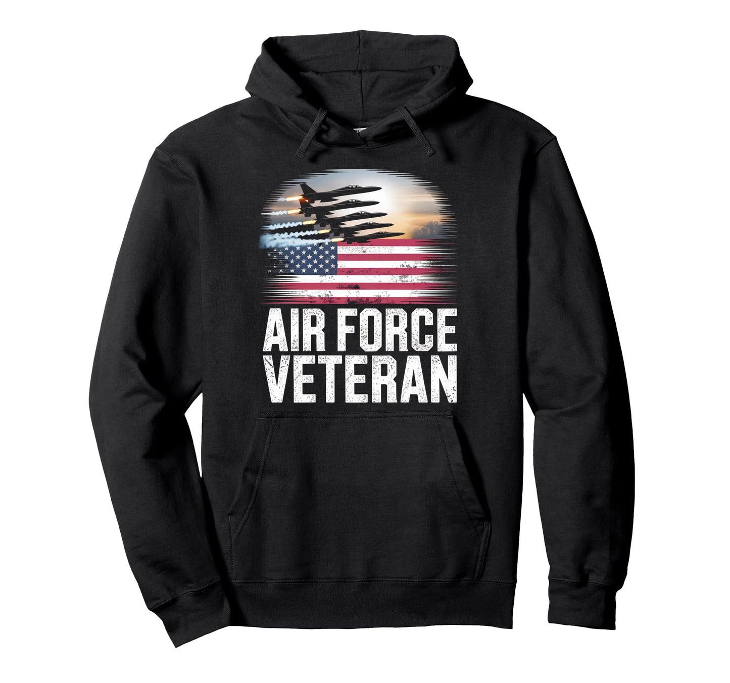 Air Force Veteran Us American Flag Dad Hoodie - Custom Art Print Men Women - T-Shirt, Sweatshirt, Hoodie