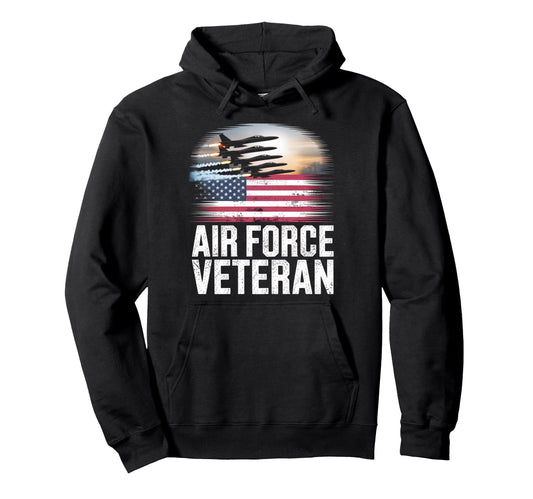 Air Force Veteran Us American Flag Dad Hoodie - Custom Art Print Men Women - T-Shirt, Sweatshirt, Hoodie