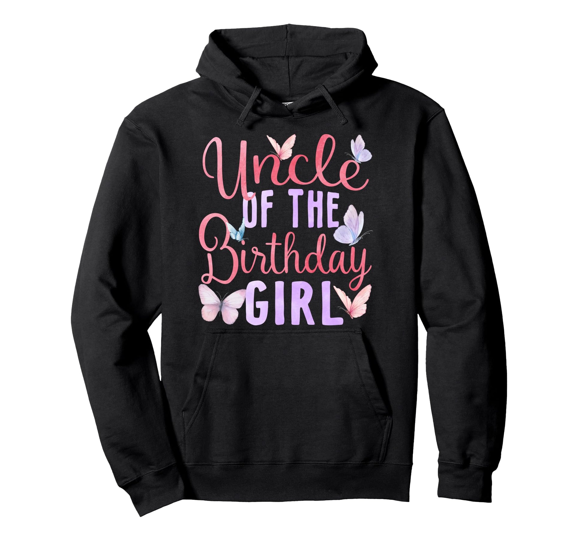 Uncle Birthday Butterfly Party Hoodie - Custom Art Print for Adults - T-Shirt, Sweatshirt, Hoodie