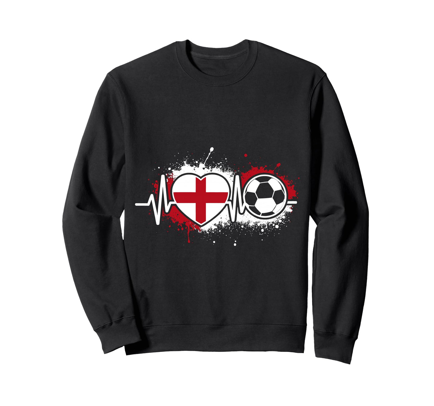 Heartbeat England Soccer Flag Sweatshirt - Minimalist Print for Adults - T-Shirt, Sweatshirt, Hoodie