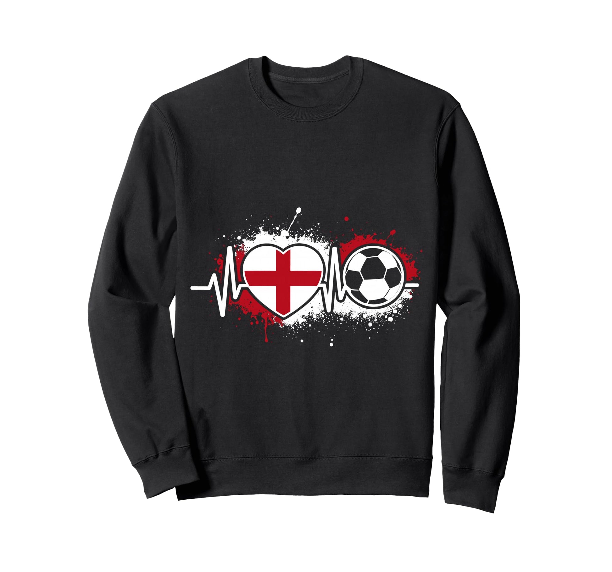 Heartbeat England Soccer Flag Sweatshirt - Minimalist Print for Adults - T-Shirt, Sweatshirt, Hoodie